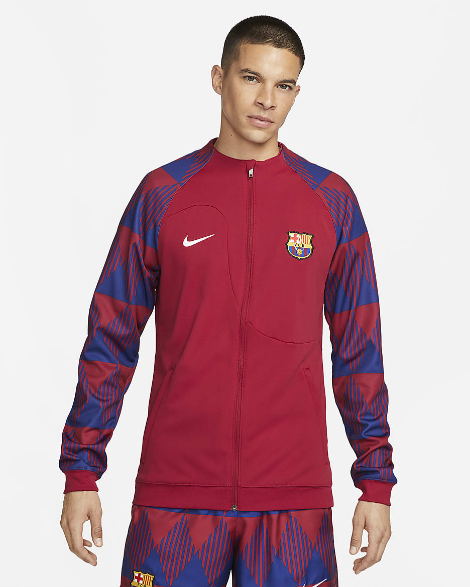 F.C. Barcelona Academy Pro Men s Nike Full Zip Knit Football Jacket